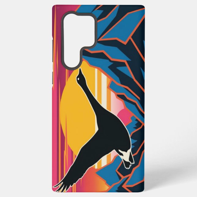 Funda Para Samsung Galaxy Goose volando al atardecer (Reverso )