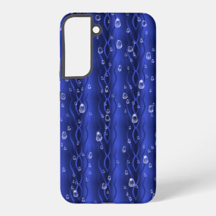Funda Para Samsung Galaxy S22+ Gotas de lluvia azul Metalizado