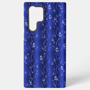 Funda Para Samsung Galaxy S22 Ultra Gotas de lluvia azul Metalizado