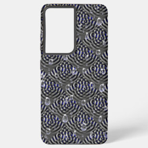 Funda Para Samsung Galaxy S21+ Gotas de lluvia gris azul Metalizado
