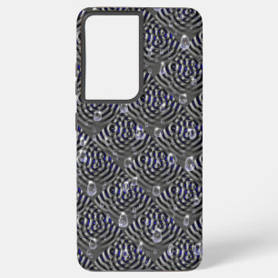 Funda Para Samsung Galaxy S21 Ultra Gotas de lluvia gris azul Metalizado