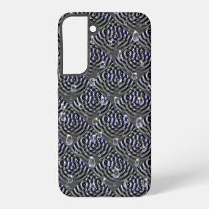 Funda Para Samsung Galaxy S22+ Gotas de lluvia gris azul Metalizado