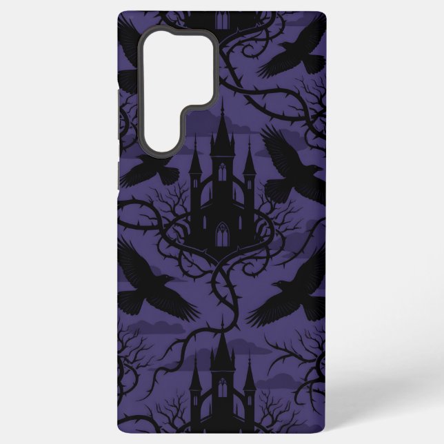 Funda Para Samsung Galaxy Gothic Raven & Thorn Castle Pattern Phone Case (Reverso )