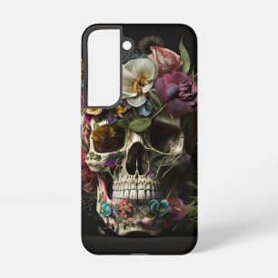 Funda Para Samsung Galaxy S22 Góthico pagano de cráneo floral