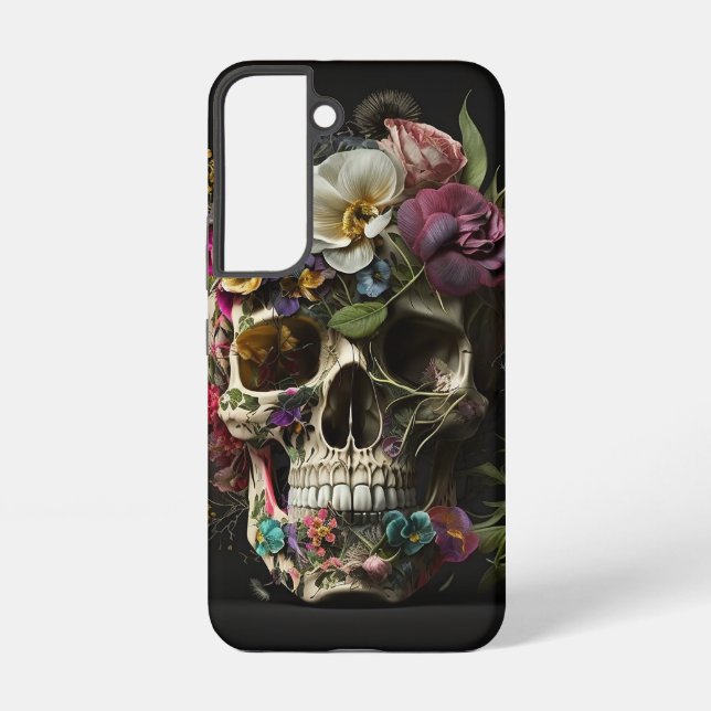 Funda Para Samsung Galaxy Gótico Floral Skull Pagan (Reverso )