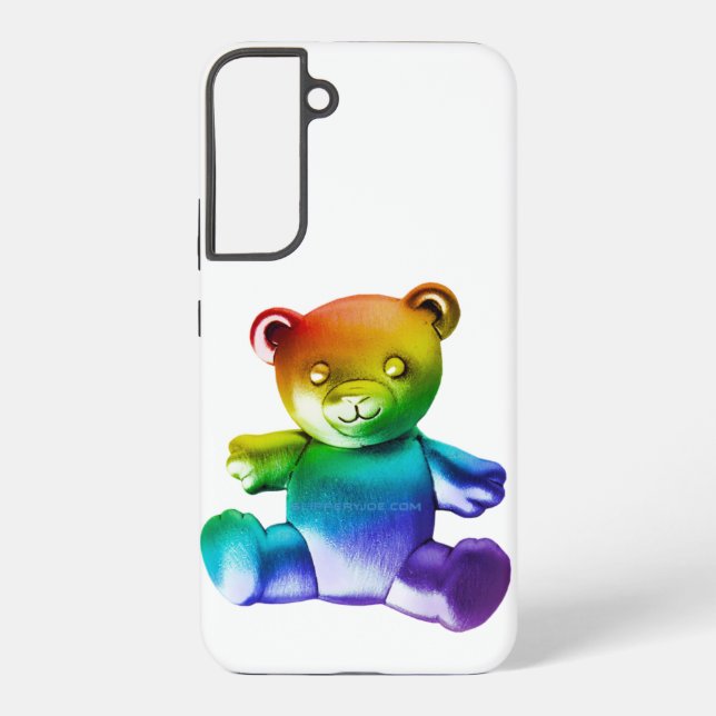 Funda Para Samsung Galaxy Gra de arcoiris de osito metalizado cepillado de S (Reverso )