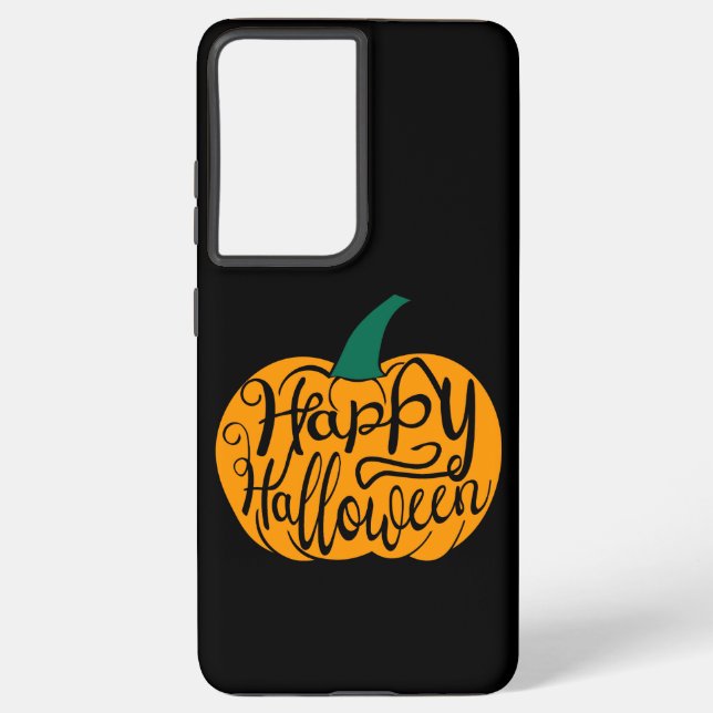 Funda Para Samsung Galaxy Grabación feliz de Halloween con calabaza tallada (Reverso )