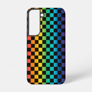 Funda Para Samsung Galaxy S22 Gradiente de Arcoíris de Orgullo LGBTQ a Cuadros