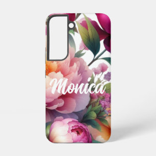 Funda Para Samsung Galaxy S22 Grandes peonías acuarela