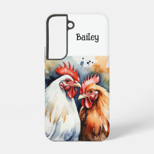 Funda Para Samsung Galaxy S22 Granja de Gallinas de Nombre Personalizado Arte de