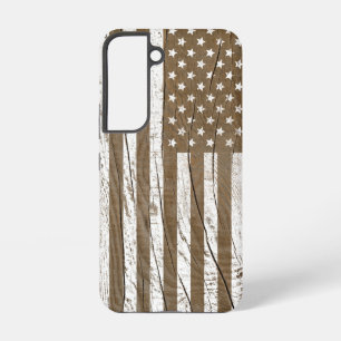 Funda Para Samsung Galaxy S22 Grano de madera Grunge Bandera Americana
