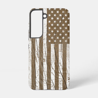 Funda Para Samsung Galaxy S22 Grano de madera Grunge Bandera Americana