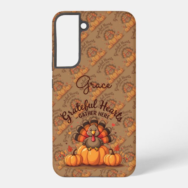 Funda Para Samsung Galaxy Grateful Hearts Thanksgiving Turkey (Reverso )
