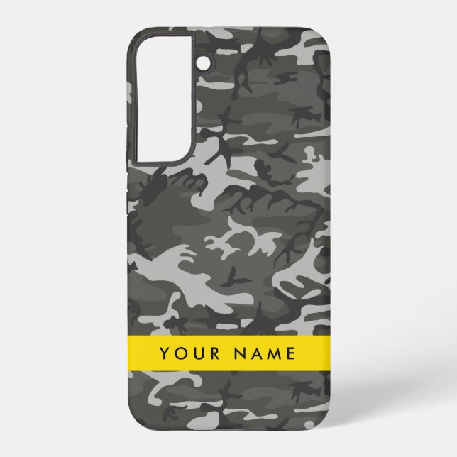 Funda Para Samsung Galaxy Gray Camouflage Pattern, Your name, Personalize (Reverso )