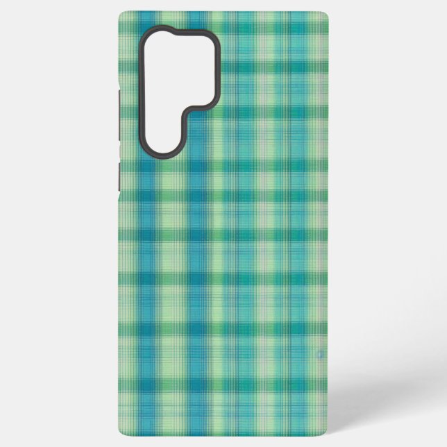 Funda Para Samsung Galaxy Green & Blue Preppy Pattern Phone Case (Reverso )