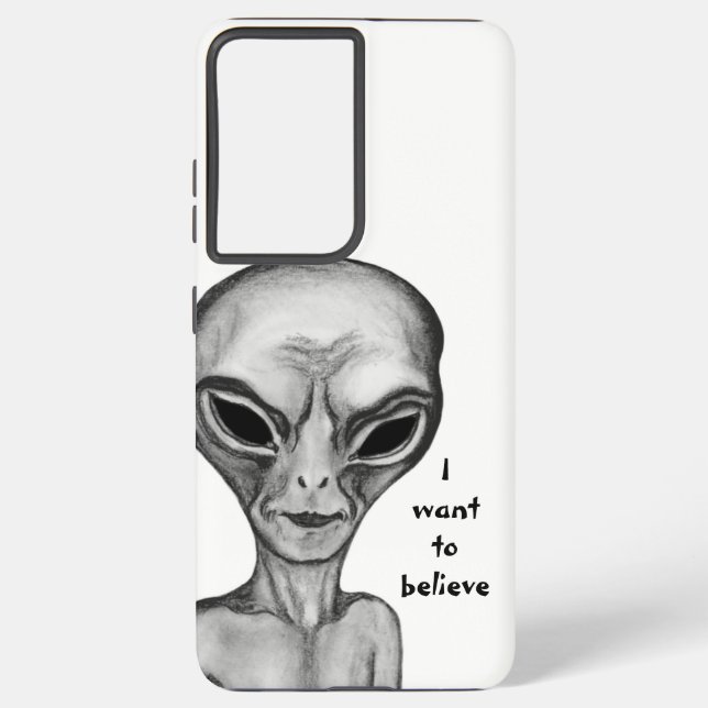 Funda Para Samsung Galaxy Grey Alien , quiero creer (Reverso )