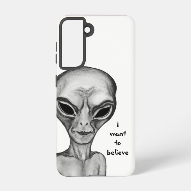 Funda Para Samsung Galaxy Grey Alien , quiero creer (Reverso )
