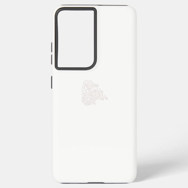Funda Para Samsung Galaxy Gris pálido, blanco lechero, diseño floral (Reverso )