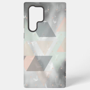Funda Para Samsung Galaxy S22 Ultra Gris, Peach y Green Trendy Pattern