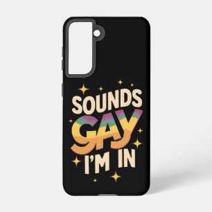 Funda Para Samsung Galaxy S21 Groovy suena gay Estoy en el orgullo LGBT arcoiris
