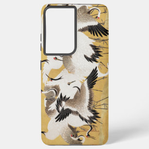Funda Para Samsung Galaxy S21 Ultra Grúas japonesas de rebaño Vintage Pájaro Rico Clás