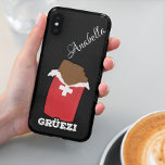 Funda Para Samsung Galaxy S22 Grüezi - Chocolate suizo | Purpurina negro<br><div class="desc">Grüezi, chocolate suizo sobre fondo purpurina negro fino | Nombre escrito a mano Samsung Galaxy S22 Funda. Presentamos nuestro estuche de teléfono temático Grüezi, con este popular saludo suizo. Personalizar el color o estilo del texto, o elimine el texto para un diseño sólo de imagen. Mantén tu teléfono protegido mientras...</div>