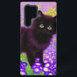 Funda Para Samsung Galaxy S22 Ultra Gustav Klimt Black Kitten<br><div class="desc">Funda de Samsung Galaxy con un gatito negro de Gustav Klimt! Esta belleza de ojos anchos posa en un campo verde de flores moradas. Un regalo para los amantes del gato y del arte austriaco.</div>