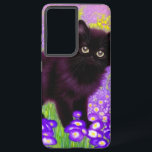 Funda Para Samsung Galaxy S21 Ultra Gustav Klimt Black Kitten<br><div class="desc">Funda de Samsung Galaxy con un gatito negro de Gustav Klimt! Esta belleza de ojos anchos posa en un campo verde de flores moradas. Un regalo para los amantes del gato y del arte austriaco.</div>