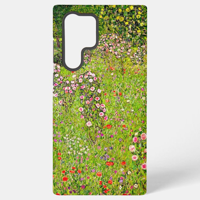 Funda Para Samsung Galaxy Gustav Klimt Orchard con Rosas (Reverso )