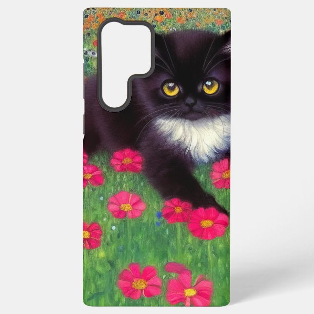 Funda Para Samsung Galaxy Gustav Klimt Tuxedo Cat (Reverso )