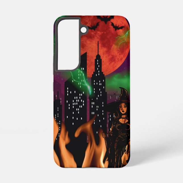 Funda Para Samsung Galaxy Halloween en la Luna Roja (Reverso )