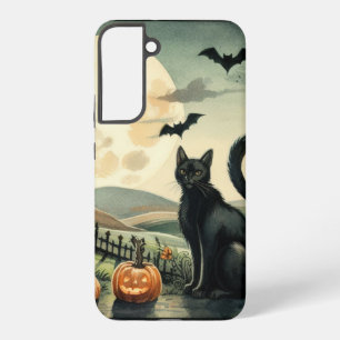 Funda Para Samsung Galaxy S22+ Halloween/Otoño/Autumn/calabaza/gato