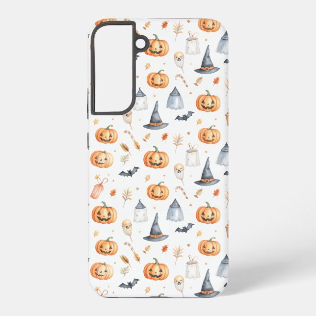 Funda Para Samsung Galaxy Halloween Pumpkins and Ghosts Pattern (Reverso )