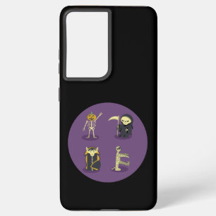 Funda Para Samsung Galaxy S21 Ultra Halloween Skeleton Dracula Mummy Grim Reaper