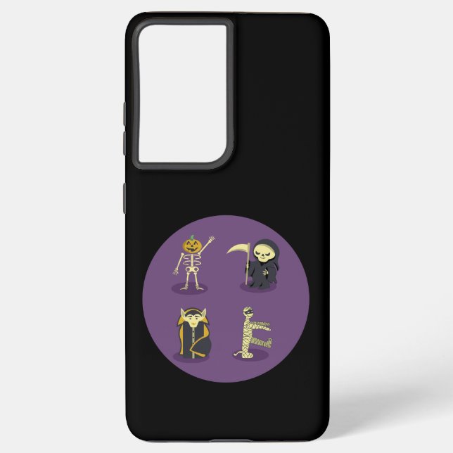 Funda Para Samsung Galaxy Halloween Skeleton Dracula Mummy Grim Reaper (Reverso )