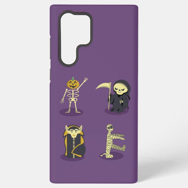 Funda Para Samsung Galaxy Halloween Skeleton Dracula Mummy Grim Reaper (Reverso )