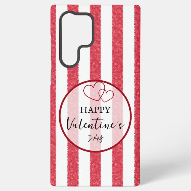 Funda Para Samsung Galaxy Happy Valentine's Day Heart Stripes (Reverso )