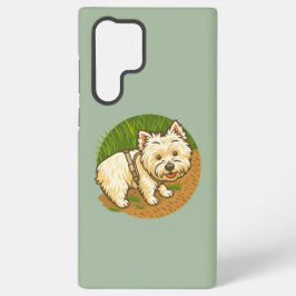 Funda Para Samsung Galaxy S22 Ultra Happy Westie on Nature Trail
