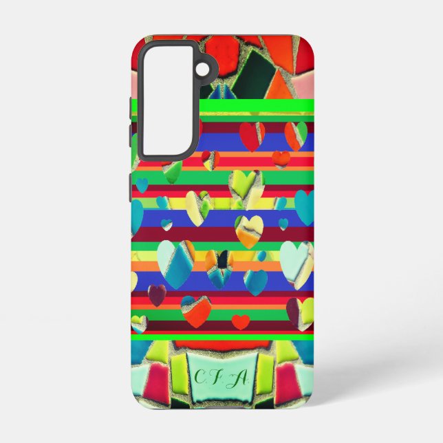 Funda Para Samsung Galaxy Hearts Fashion Fun Mosaic Art (Reverso )