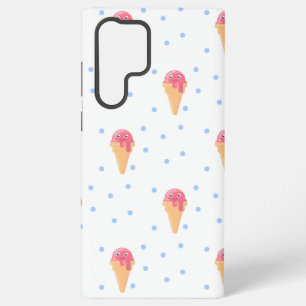 Funda Para Samsung Galaxy S22 Ultra Helado rosa de Kawaii en blanco