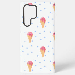 Funda Para Samsung Galaxy S22 Ultra Helado rosa kawaii sobre blanco
