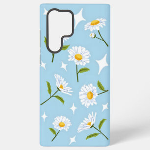 Funda Para Samsung Galaxy S22 Ultra Hermosa Flor de Margarita Blanca con Destellos en 