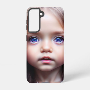FUNDA PARA SAMSUNG GALAXY S21 HERMOSA NIÑA PEQUEÑA GRANDES OJOS PINTADOS