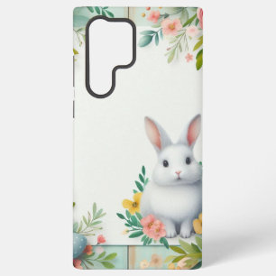 Funda Para Samsung Galaxy S22 Ultra Hermoso conejito de Pascua con flores