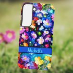 Funda Para Samsung Galaxy S22 Hermoso Multicolor Su Nombre Floral Personalizada<br><div class="desc">Este teléfono floral de Samsung es una belleza. El diseño floral de la bonito presenta una multitud de colores con un punto para insertar el nombre en el frente.</div>