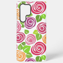 Funda Para Samsung Galaxy S22 Ultra Hermoso Patrón Floral de Rosas