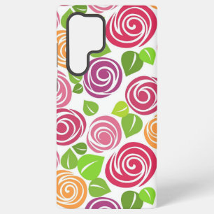 Funda Para Samsung Galaxy S22 Ultra Hermoso Patrón Floral de Rosas