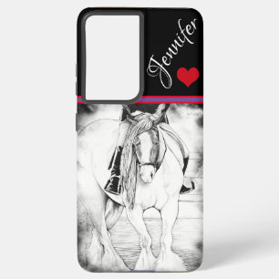 Funda Para Samsung Galaxy S21+ Hi-Point con corazón rojo (borde morado/negro)