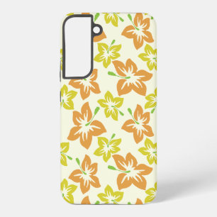 Funda Para Samsung Galaxy S22+ Hibiscus amarillo, Hibiscus Naranja, patrón floral