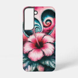 Funda Para Samsung Galaxy S22 Hibiscus cósmico Sueña Flor Tropical Rosa